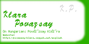 klara povazsay business card